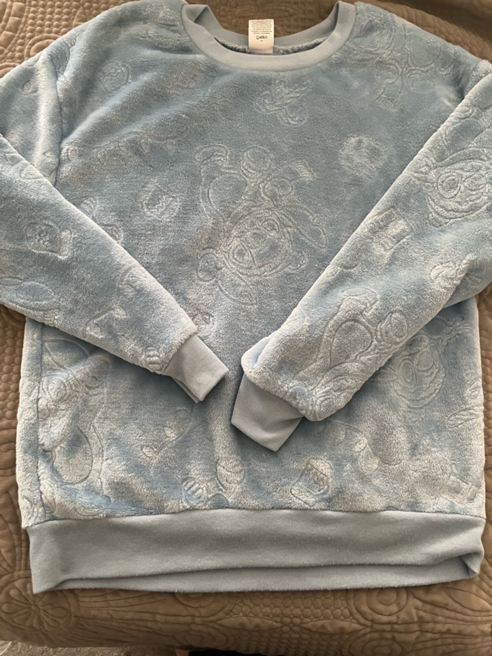 Disney Stitch Light Blue Plush Kids Pullover Sweatshirt